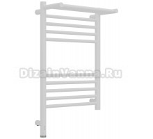 Полотенцесушитель электрический Сунержа Богема 3.1 30-6006-6040 70x45 см, подключение слева, матовый белый, лесенка, с полкой