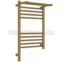 Полотенцесушитель электрический Сунержа Богема 3.1 051-6006-6040 70x45 см, подключение слева, состаренная латунь, лесенка, с полкой