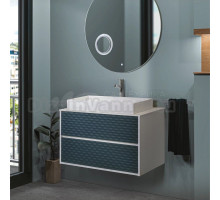 Тумба с раковиной Veedi Variant Compact 90 белая, фасад зеленый