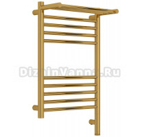 Полотенцесушитель электрический Сунержа Богема 3.1 03-6007-6040 70x45 см, подключение справа, золото, лесенка, с полкой