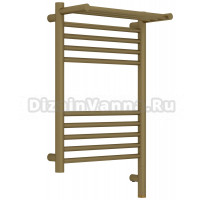 Полотенцесушитель электрический Сунержа Богема 3.1 032-6007-6040 70x45 см, подключение справа, матовое золото, лесенка, с полкой