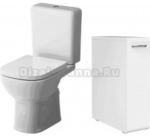 Комплект 2 в 1 Унитаз-компакт AM.PM Sunny C85C8601SC + Тумба DIWO Суздаль 19x64x50 см высокая, белая
