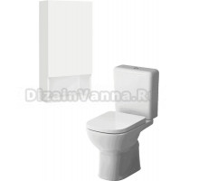 Комплект 2 в 1 Унитаз-компакт AM.PM Sunny C85C8601SC + Шкаф DIWO Тула 40 навесной с открытой полкой, универсальный, 40x80x18 см, белый