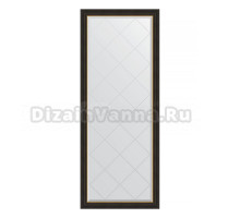 Зеркало напольное Evoform Exclusive-G Floor BY 6387 79х198 черное дерево с золотом, с фацетом, в багетной раме