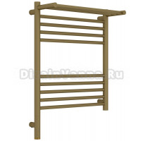 Полотенцесушитель электрический Сунержа Богема 3.1 032-6006-6050 70x55 см, подключение слева, матовое золото, лесенка, с полкой
