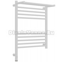 Полотенцесушитель электрический Сунержа Богема 3.1 30-6006-6050 70x55 см, подключение слева, матовый белый, лесенка, с полкой