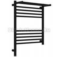 Полотенцесушитель электрический Сунержа Богема 3.1 31-6006-6050 70x55 см, подключение слева, темный титан муар, лесенка, с полкой