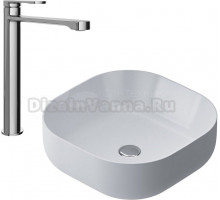 Комплект 2 в 1 Смеситель STWORKI Ноттвиль S34020CR, хром + Накладная раковина AM.PM Func M8FWCC30430WG 43 глянцевая белая