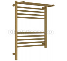 Полотенцесушитель электрический Сунержа Богема 3.1 051-6006-6050 70x55 см, подключение слева, состаренная латунь, лесенка, с полкой
