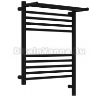 Полотенцесушитель электрический Сунержа Богема 3.1 31-6007-6050 70x55 см, подключение справа, матовый черный, лесенка, с полкой