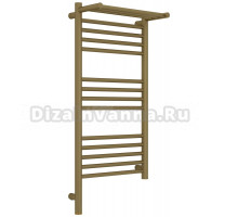 Полотенцесушитель электрический Сунержа Богема 3.1 032-6006-8040 90x45 см, подключение слева, матовое золото, лесенка, с полкой