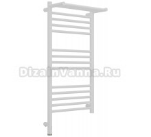 Полотенцесушитель электрический Сунержа Богема 3.1 30-6006-8040 90x45 см, подключение слева, матовый белый, лесенка, с полкой