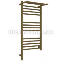 Полотенцесушитель электрический Сунержа Богема 3.1 05-6006-8040 90x45 см, подключение слева, состаренная бронза, лесенка, с полкой