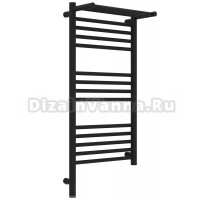 Полотенцесушитель электрический Сунержа Богема 3.1 15-6006-8040 90x45 см, подключение слева, темный титан муар, лесенка, с полкой