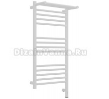 Полотенцесушитель электрический Сунержа Богема 3.1 30-6007-8040 90x45 см, подключение справа, матовый белый, лесенка, с полкой