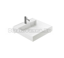 Раковина над стиральной машиной Ceramicanova Quattro 60 глянцевая белая, квадратная, искусственный камень, с комплектом кронштейнов