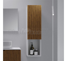 Шкаф-пенал для ванной ЗОВ Кито белый, тростник