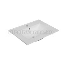 Мебельная раковина Oliveeka NS2001-60 61 накладная, глянцевая белая, прямоугольная, фарфор