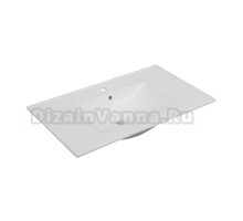 Мебельная раковина Oliveeka NS2001-80 81 накладная, глянцевая белая, прямоугольная, фарфор