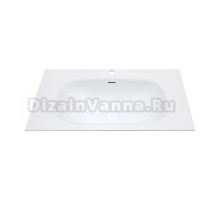 Мебельная раковина Oliveeka M115W80 79 накладная, матовая белая, прямоугольная