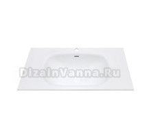 Мебельная раковина Oliveeka M115W100 99 накладная, матовая белая, прямоугольная