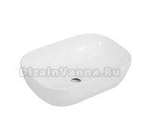 Накладная раковина Oliveeka 46 глянцевая белая, прямоугольная