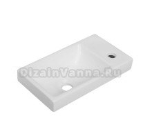 Раковина маленькая в туалет Oliveeka N7091B 43 глянцевая белая, прямоугольная