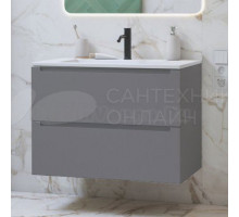 Тумба с раковиной ЗОВ Дион 80 подвесная, платиновая