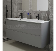 Тумба с раковиной ЗОВ Дион 120 подвесная, платиновая