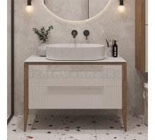 Тумба с раковиной ЗОВ Валенсия 100 подвесная, камень, белая