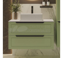 Тумба с раковиной ЗОВ Севилья 100 подвесная, фисташковая, белая