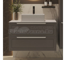 Тумба с раковиной ЗОВ Севилья 100 подвесная, платиновая, белая