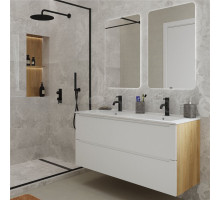 Мебель для ванной комнаты ЗОВ Дион 120 подвесная, матовая белая, дуб