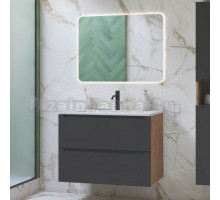Мебель для ванной комнаты ЗОВ Дион 60 подвесная, матовый графит, дуб