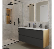 Мебель для ванной комнаты ЗОВ Дион 120 подвесная, матовый графит, дуб