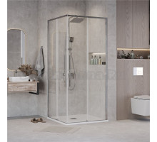 Душевой уголок Grossman Galaxy 300.K33.01.1010.10.00 100х100 см, профиль глянцевый хром, стекло прозрачное