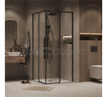 Душевой уголок Grossman Galaxy 300.K33.01.7070.21.00 70х70 см, профиль матовый черный, стекло прозрачное