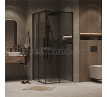 Душевой уголок Grossman Galaxy 300.K33.01.7070.21.10 70х70 см, профиль матовый черный, стекло прозрачное