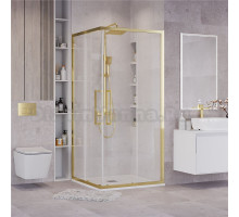 Душевой уголок Grossman Cosmo 300.K33.02.8080.32.00 80х80 см, профиль золото сатин, стекло прозрачное