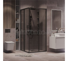 Душевой уголок Grossman Cosmo 300.K33.02.1010.21.10 100х100 см, профиль глянцевый черный, стекло тонированное