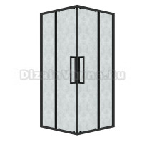Душевой уголок Grossman Cosmo 300.K33.02.8080.21.02 80х80 см, профиль матовый черный, стекло шиншилла