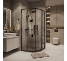 Душевой уголок Grossman Cosmo 301.K33.02.9090.21.00 90х90 см, профиль матовый черный, стекло прозрачное