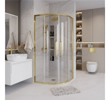 Душевой уголок Grossman Cosmo 301.K33.02.9090.32.00 90х90 см, профиль золото сатин, стекло прозрачное