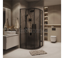 Душевой уголок Grossman Cosmo 301.K33.02.1010.21.10 100х100 см, профиль матовый черный, стекло тонированное