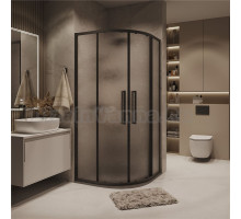 Душевой уголок Grossman Cosmo 301.K33.02.1010.21.02 100х100 см, профиль матовый черный, стекло шиншилла