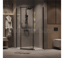 Душевой уголок Grossman Pragma 302.K33.03.9090.21.00 90х90 см, профиль матовый черный, стекло прозрачное