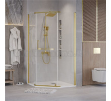 Душевой уголок Grossman Pragma 302.K33.03.9090.32.00 90х90 см, профиль золото сатин, стекло прозрачное