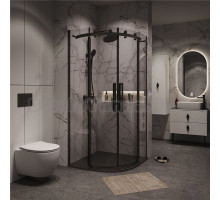 Душевой уголок Grossman Classic 301.K33.04.1010.21.00 100х100 см, профиль матовый черный, стекло прозрачное