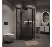 Душевой уголок Grossman Classic 301.K33.04.9090.21.10 90х90 см, профиль матовый черный, стекло тонированное