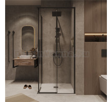 Душевая дверь в нишу Grossman Galaxy 1/2.K33.01.12.21.00 120 см, профиль матовый черный, стекло прозрачное